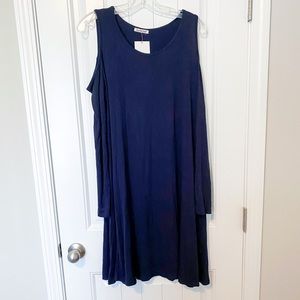 Lollipop Star cold shoulder long sleeve midi dress